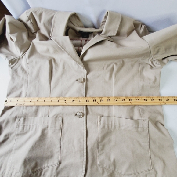 Eddie Bauer Cotton Twill Blazer Size 20 Khaki Button Front Jacket Pockets Preppy - Picture 8 of 15